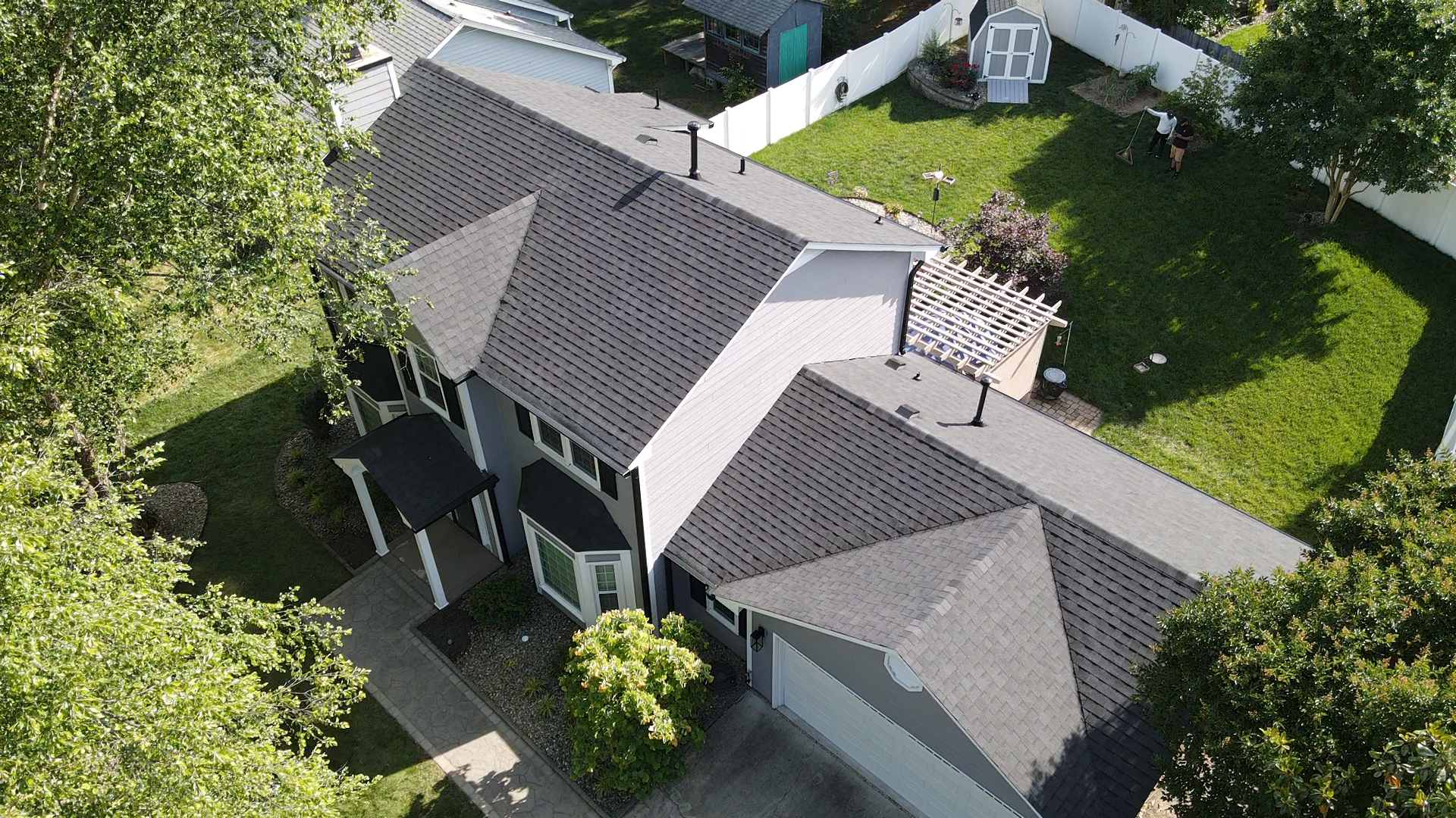 Full roof replacement on apartment complex in Winston-Salem, NC by Silverback Roofing